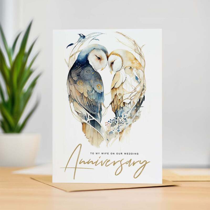 Anniversary Card For Wife Anniversary Card To My Wife Wedding Anniversary Card For Her Wife Anniversary Card - Large (5x7) / Blank Message