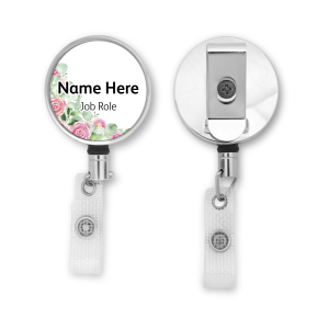 Personalised Metal ID Reel - Rose & Eucalyptus Corner