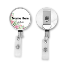 Personalised Metal ID Reel - Rose & Eucalyptus Corner