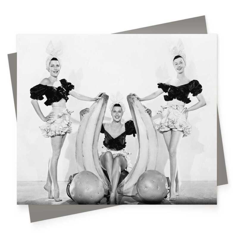 Five a day - vintage black and white themed card  - 12.6 x 17.7cm and blank inside - made in the UK