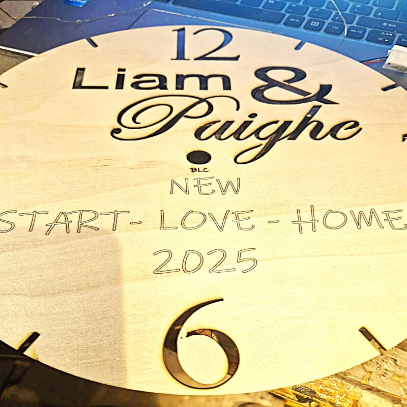 Personalized Wooden LED Wall Clock – Custom Engraved Gift for Home & Weddings
