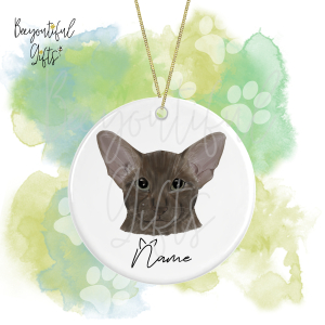 Personalised Watercolour Cat Face Round Ceramic Hanging Decoration - Oriental Shorthair - Face 4