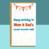 Funny Brother or Sister Birthday Card - Personalised - Cheeky Birthday Card for Brother or Sister - Blank inside - Small