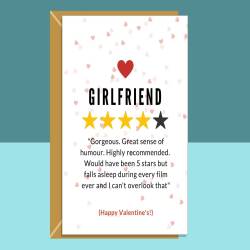 Funny Valentine's Card for Girlfriend - Ideal for any Girlfriend who falls asleep during films! - Cheeky Card for Valentines