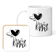 Mug & Coaster Set - Monochrome You & Me