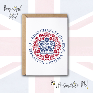 King Charles III Coronation Day May 2023 Official Emblem Greeting Card