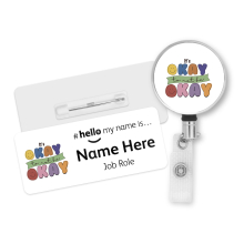 #hello my name is... Name Badge & Metal ID Reel - It's Okay Not To Be Okay