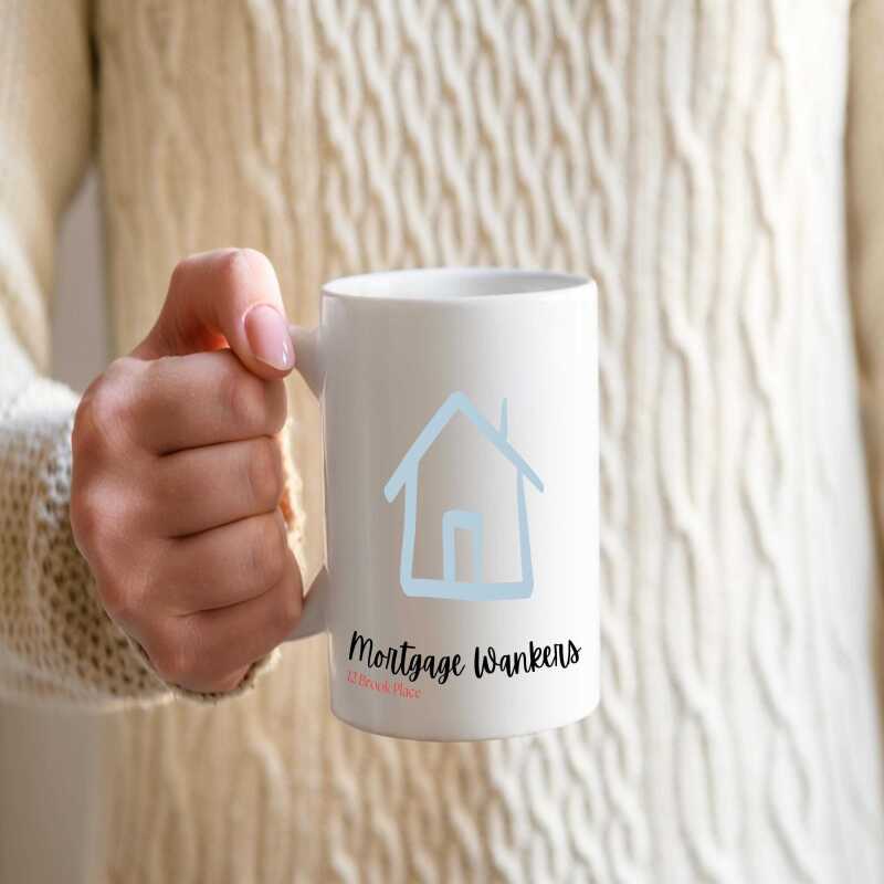 Funny Personalised New Home Mug - Housewarming Hug - Gift Ideas - For New Homeowner - Him or her - Customised 11oz Coffee or Tea Cup