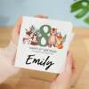 Personalised 8th Birthday Children's Card Woodland Themed Eighth Birthday Card For Boy or Girl Eight Years Custom Card - Square (5.5x5.5) / Blank Inside