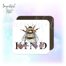 Bee Kind Wooden Coaster