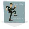 Go one step beyond birthday card for him - designed by Erica Sturla - 15cm square and blank inside, made in the UK