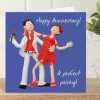 Perfect pairing anniversary card for a couple - designed by Erica Sturla - 15cm square and blank inside, made in the UK