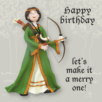 Holy-Mackerel Maid Marian Merry Birthday Card