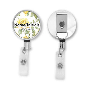 Personalised Metal ID Reel - Yellow Roses