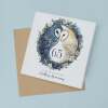 65th Wedding Anniversary Card Pretty Owl Design 65 Year Anniversary Blue Sapphire Wedding Anniversary Card - Square (5.5x5.5) / Blank Inside