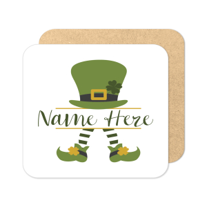 Personalised St. Patrick's Day Coaster - Leprechaun Monogram
