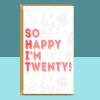 Funny 20th Birthday Card - Personalised - For Him or For Her - For someone turning 20 years old - Greetings Card - Large - Blank inside