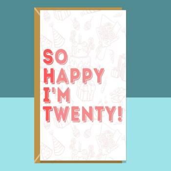 Funny 20th Birthday Card - Personalised - For Him or For Her - For someone turning 20 years old - Greetings Card