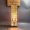 Wooden Wine box with Quote Lamp - Wine Quote "Start the day with a Smile, Finish it with Wine"
