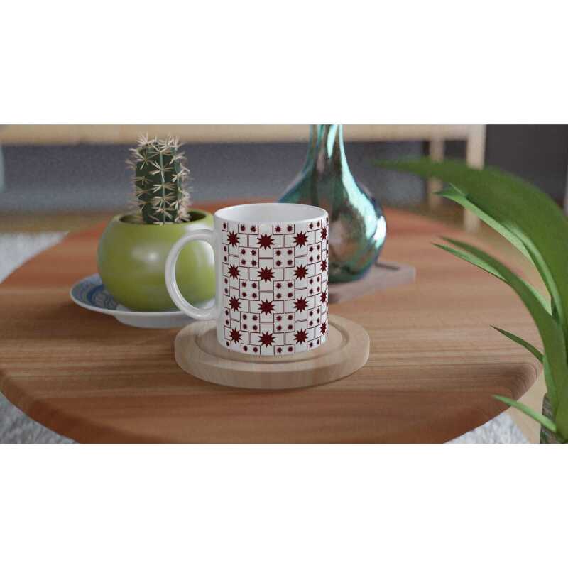 Star Tile Pattern Mug - Ceramic White