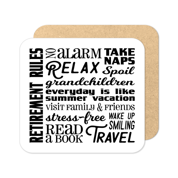 Retirement Coaster - Retirement Subway Art - Standard Wooden Coaster