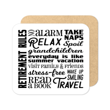 Retirement Coaster - Retirement Subway Art - Standard Wooden Coaster