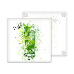 Personalised Mojito Glass Coaster with Splash Effect