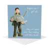 Tackle birthday card for him - designed by Erica Sturla - 15cm square and blank inside, made in the UK