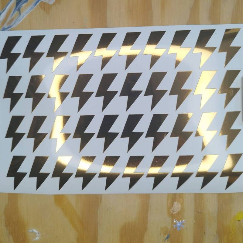100 Lightning Stickers Holographic or Gold - 1 - Holographic
