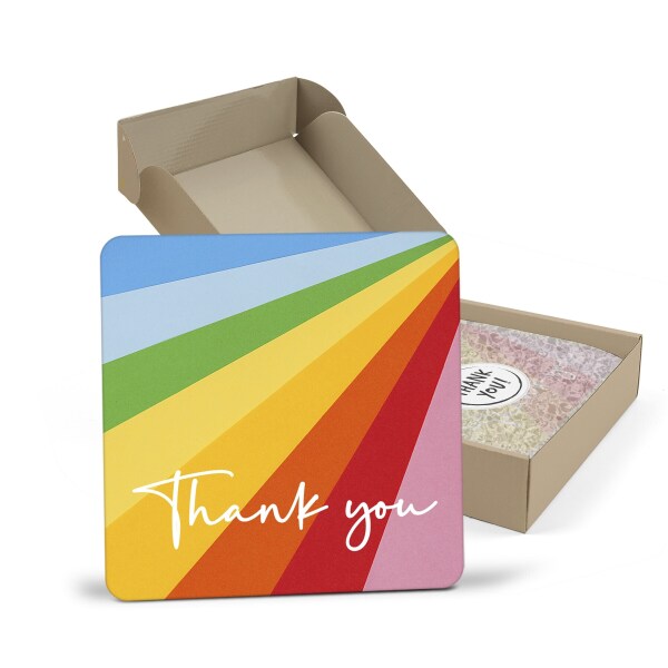 Thank You Coaster - Thank You Rainbow Themed