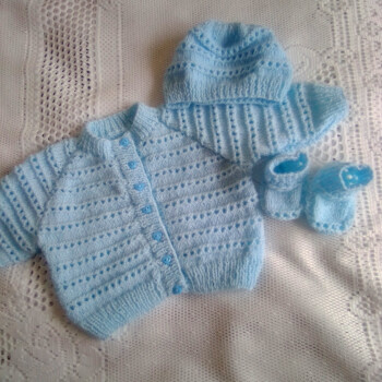 Baby's Textured 3 Piece Cardigan Set, Cardigan Set