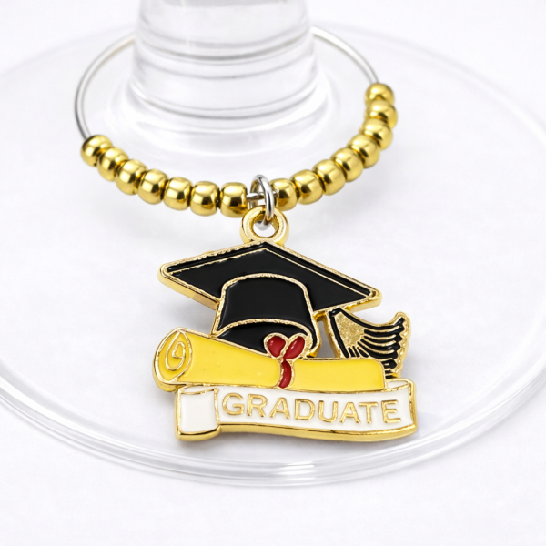 Handmade Wine Glass Charm - Enamel Graduate