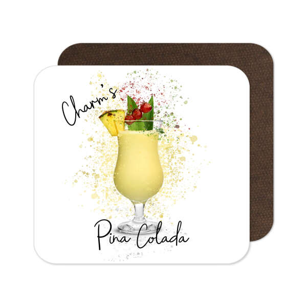 Personalised Pina Colada Coaster with Splash Effect