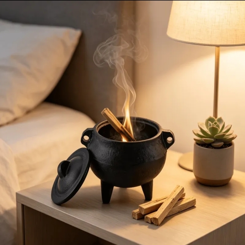 Cast Iron Cauldron Smudge Pot