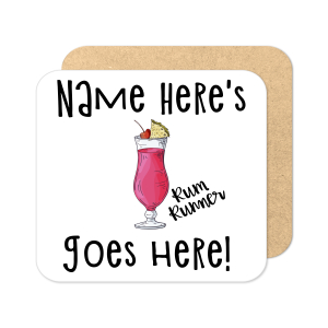 Personalised Cocktail Coaster - Hand Drawn Rum Runner