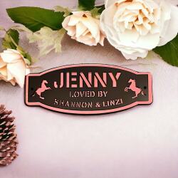 Horse stable name plaque, pony stable name plaque, personalised door plaques, mirror, matt, modern stable door plaques