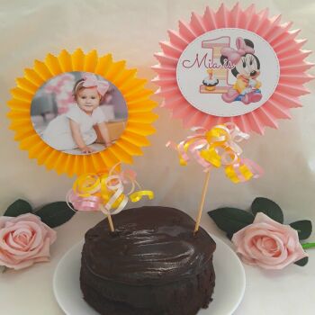 Personalised Baby Minnie 1st Birthday Cake Topper,Minnie Centrepiece,First cake