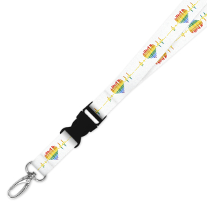 Double Breakaway Lanyard - Rainbow Heart Pulse