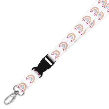 Double Breakaway Lanyard - Tooth Pink Rainbow