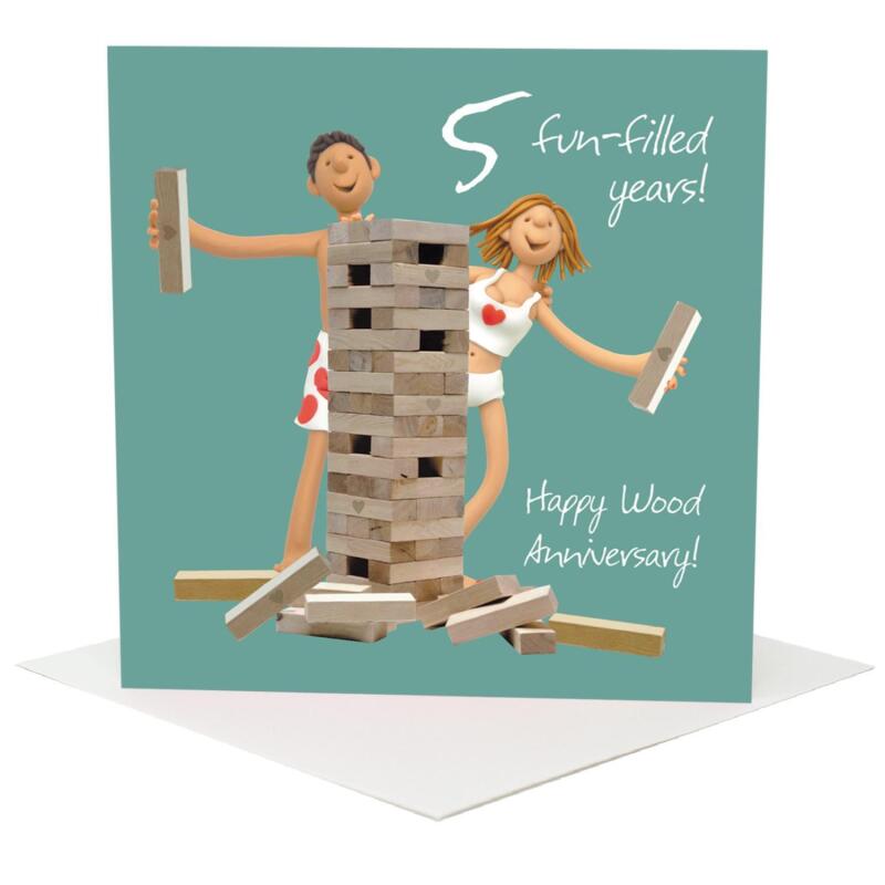 1st to 5th Anniversary Card Pack - Fun Wedding Anniversary Cards - Polymer Clay Art by Erica Sturla - Made in the UK