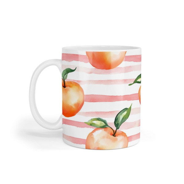 Ceramic Mug - Fruity Peach Stripes