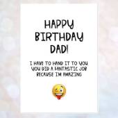 funny dad birthday card, cheeky dad card, mum birthday card, cheeky mum card, you did a fantastic job bringing me up because i'm amazing
