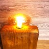 Large wooden Rustic Industrial Lamp Inset – Reclaimed Wood – Quirky Square Rectangle – Desk Lamp Table Lamp –