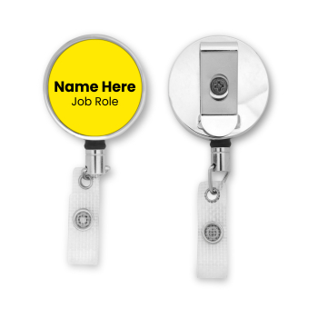 ID badge reel Personalised Metal ID Reel - Classic Yellow