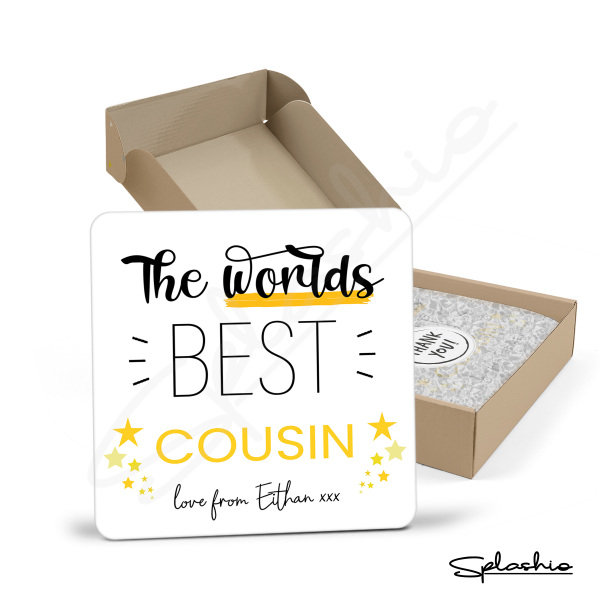 Personalised World's Best Cousin Coaster