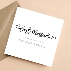 Personalised Wedding Card - Just Married