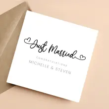 Personalised Wedding Card - Just Married - Standard Smooth Card