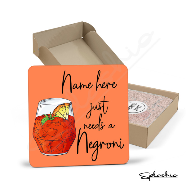 Personalised Negroni Coaster - Just Needs A Negroni