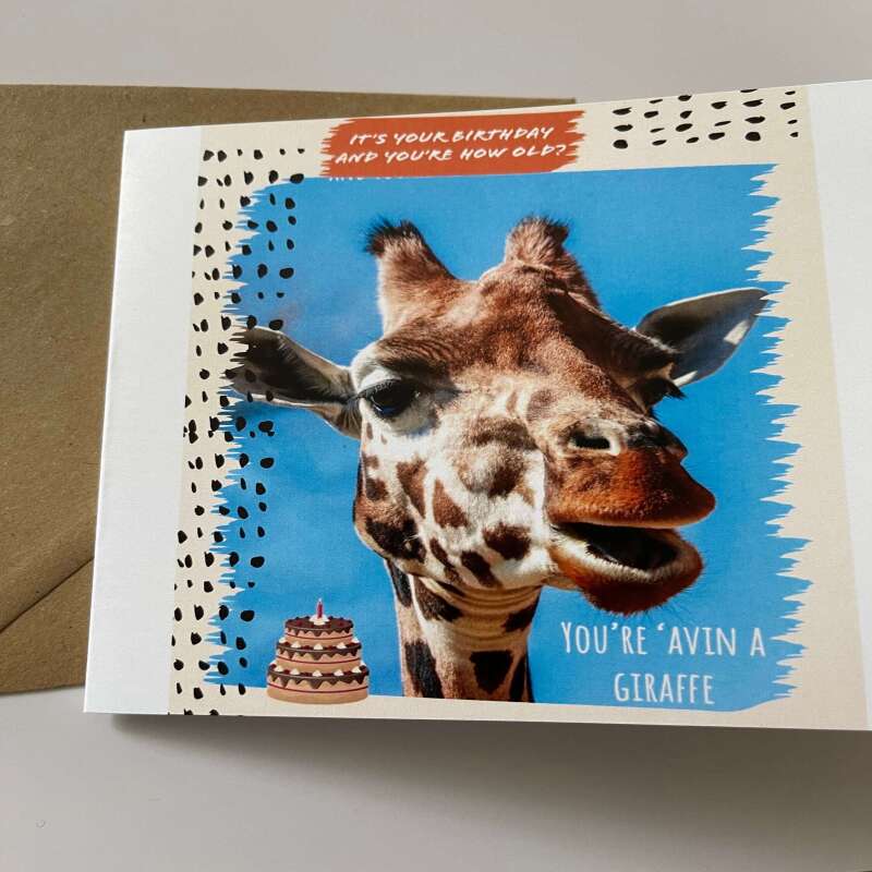 Birthday Card - Giraffe Humour