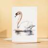 Swan Notelet Card For Anyone Any Occasion Card For Her or For Him 5x7, A6 Card For Birthday or Easter Card Thank You Card Wildlife - Large (5x7) / Blank Message